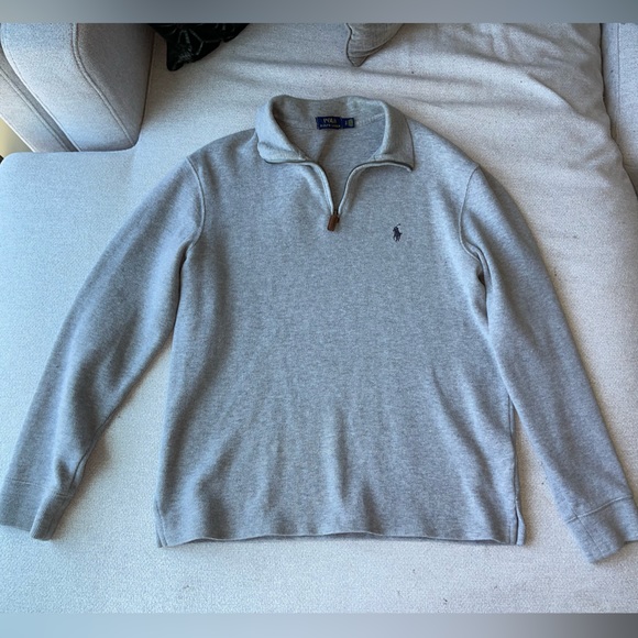 Polo Ralph Lauren Luxury Quarter-Zip Pullover Mens Gray | Size Small - Picture 5 of 10